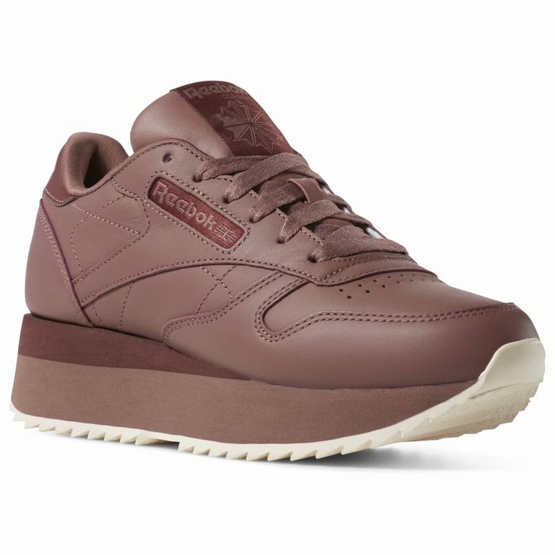 Reebok Classic Leather Double Tenisky Damske - Bordove QS2867QC